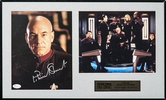 Patrick Stewart Signed Star Trek Next Generation "First Contact" Framed Display (JSA)